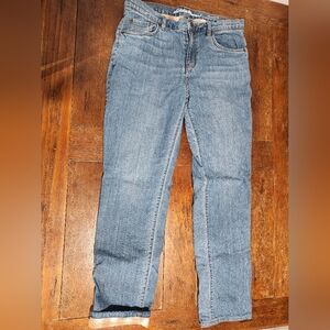 EDDIE BAUER Flannel Lined Jeans Womens boyfriend midrise straight size 10